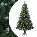Kunstigt juletræ 120 cm 150 LED'er Varm hvid PVC og metal Grøn