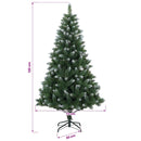 Kunstigt juletræ 120 cm 150 LED'er Varm hvid PVC og metal Grøn