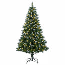 Kunstigt juletræ 150 cm 150 LED'er Varm hvid PVC og metal Grøn