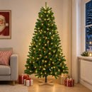 Kunstigt juletræ 150 cm 150 LED'er Varm hvid PVC Grøn