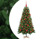 Kunstigt juletræ med julekugle 150 cm 150 LED'er Varm hvid PVC