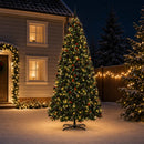 Kunstigt hængslet juletræ med julekugler 500 cm 900 LED'er