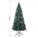 Kunstigt juletræ med hængsler og julekugler 400 cm 600 LED'er