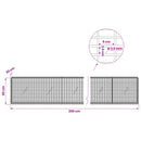 Gabion med 3,5 mm tråd og 5x2,5 cm net 350x20x50 cm