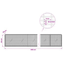Gabion med 3,5 mm tråd og 5x2,5 cm net 450x20x50 cm