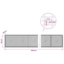 Gabion med 3,5 mm tråd og 5x2,5 cm net 650x20x50 cm