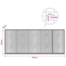 Gabion med 3,5 mm tråd og 5x2,5 cm net 250x20x100 cm