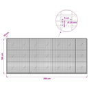 Gabion med 3,5 mm tråd og 5x2,5 cm net 350x20x150 cm