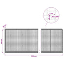 Gabion med 3,5 mm tråd og 5x2,5 cm net 1150x30x100 cm