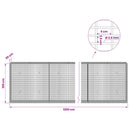 Gabion med 3,5 mm tråd og 5x2,5 cm net 1200x30x100 cm