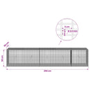 Gabion med 3,5 mm tråd og 5x2,5 cm net 250x50x50 cm