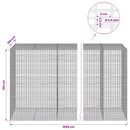 Gabion med 3,5 mm tråd og 5x2,5 cm net 1050x100x150 cm