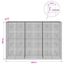 Gabion med 3,5 mm Tråd og 5x5 cm Maske 300x20x200 cm
