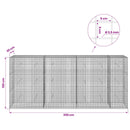Gabion med 3,5 mm Tråd og 5x5 cm Maske 350x30x150 cm