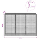 Gabion med 3,5 mm Tråd og 5x5 cm Maske 300x100x200 cm