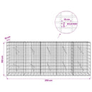 Gabion med 3,5 mm tråd og 5x10 cm mesh 250x10x100 cm