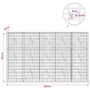 Gabion med 3,5 mm tråd og 5x10 cm mesh 250x10x150 cm