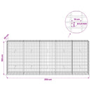 Gabion med 3,5 mm tråd og 5x10 cm mesh 250x30x100 cm