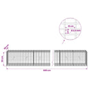 Gabion med 3,5 mm tråd og 5x10 cm mesh 600x50x50 cm