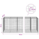 Gabion med 3,5 mm tråd og 5x10 cm mesh 750x100x100 cm