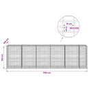 Gabion med 3,5 mm tråd og 5x10 cm mesh 550x100x150 cm