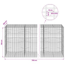 Gabion med 3,5 mm tråd og 5x10 cm mesh 700x100x150 cm