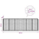 Gabion med 3,5 mm tråd og 5x10 cm mesh 600x100x200 cm