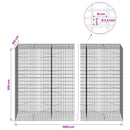 Gabion med 3,5 mm tråd og 5x10 cm mesh 1200x100x200 cm