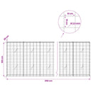 Gabion med 3,5 mm tråd og 10x10 cm net 350x20x100 cm
