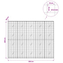 Gabion med 3,5 mm tråd og 10x10 cm net 250x20x200 cm