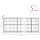 Gabion med 3,5 mm tråd og 10x10 cm net 450x50x100 cm