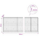Gabion med 3,5 mm tråd og 10x10 cm net 1150x50x100 cm