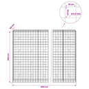 Gabion med 3,5 mm tråd og 10x10 cm net 650x50x200 cm