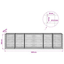 Gabion med 3,5 mm tråd og 10x10 cm net 600x100x150 cm