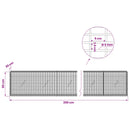 Gabion med 5 mm tråd og 5x2,5 cm net 350x20x50 cm