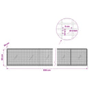 Gabion med 5 mm tråd og 5x2,5 cm net 650x20x50 cm