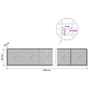 Gabion med 5 mm tråd og 5x2,5 cm net 850x20x50 cm