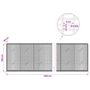 Gabion med 5 mm tråd og 5x2,5 cm net 1100x20x100 cm