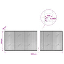 Gabion med 5 mm tråd og 5x2,5 cm net 1200x20x100 cm