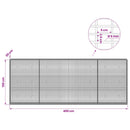 Gabion med 5 mm tråd og 5x2,5 cm net 400x30x150 cm