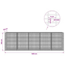 Gabion med 5 mm tråd og 5x2,5 cm net 500x30x150 cm