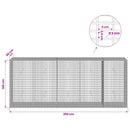 Gabion med 5 mm tråd og 5x2,5 cm net 250x50x100 cm