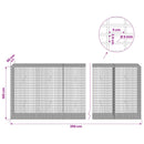 Gabion med 5 mm tråd og 5x2,5 cm net 350x50x100 cm