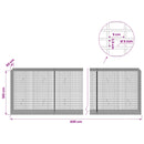 Gabion med 5 mm tråd og 5x2,5 cm net 400x50x100 cm