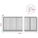 Gabion med 5 mm tråd og 5x2,5 cm net 450x50x100 cm