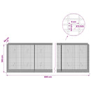Gabion med 5 mm tråd og 5x2,5 cm net 800x50x100 cm