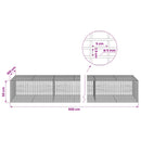 Gabion med 5 mm tråd og 5x2,5 cm net 500x100x50 cm