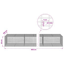 Gabion med 5 mm tråd og 5x2,5 cm net 800x100x50 cm