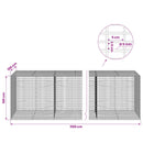 Gabion med 5 mm tråd og 5x2,5 cm net 1100x100x100 cm