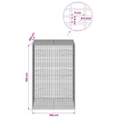 Gabion med 5 mm tråd og 5x2,5 cm net 100x100x150 cm